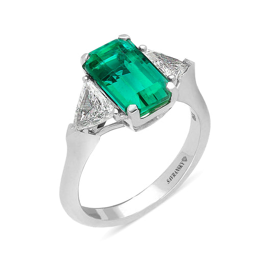 Elongated Emerald Cut Trillion Birthstone Ring - 3.95 Carat