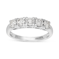 Half Eternity White Gold Diamond Band Ring