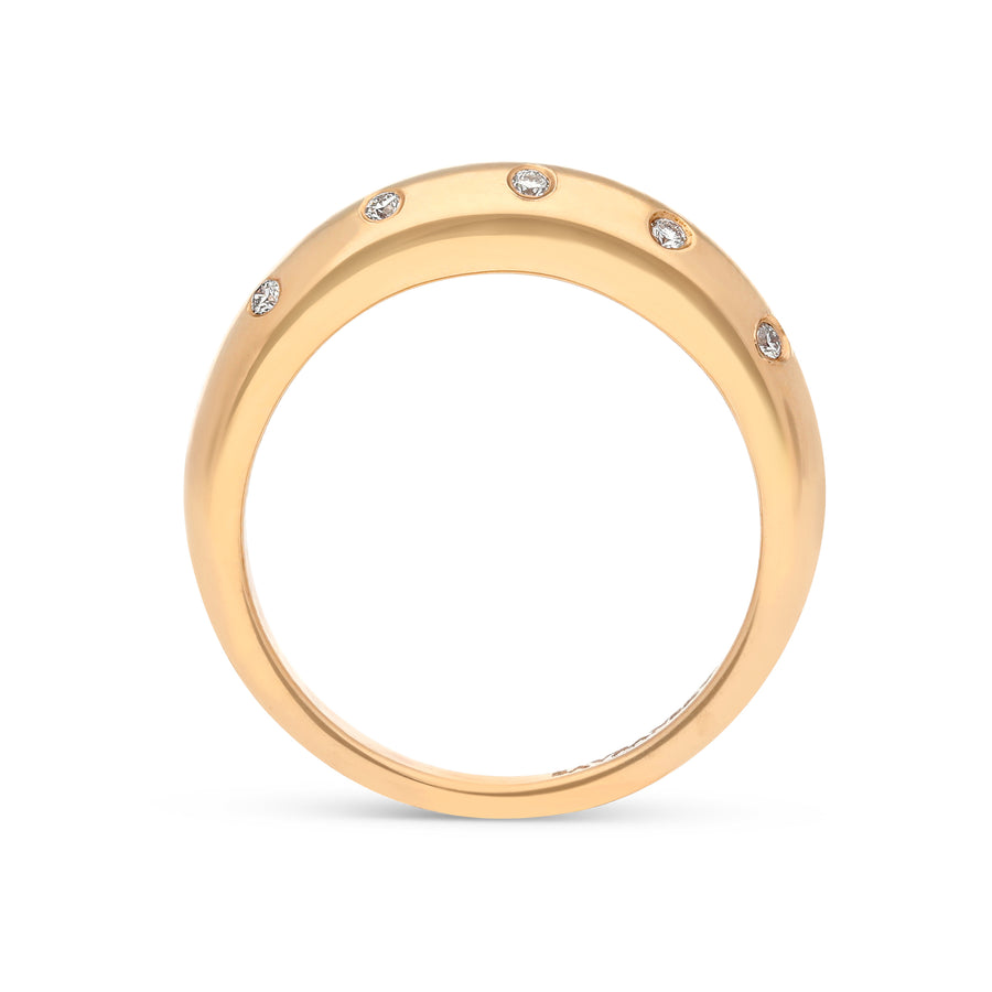 Rose Gold Chunky Diamond Band Ring