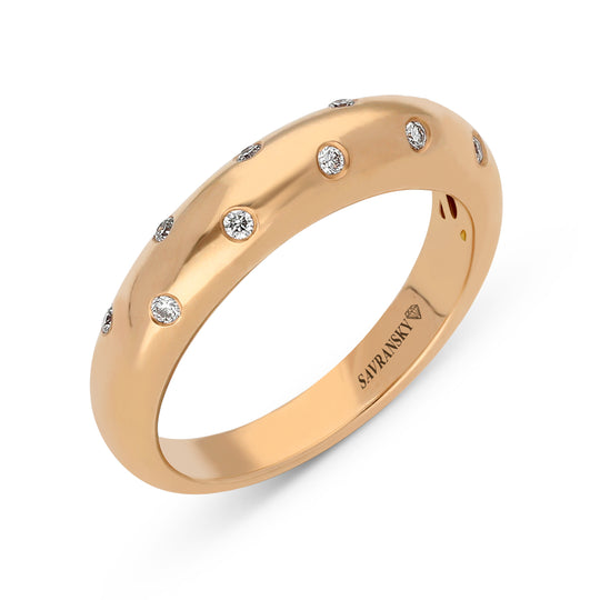 Rose Gold Chunky Diamond Band Ring