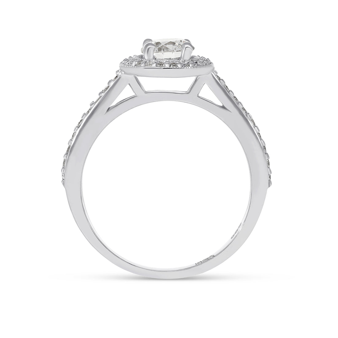 Classic Pave Set Halo Diamond Engagement Ring