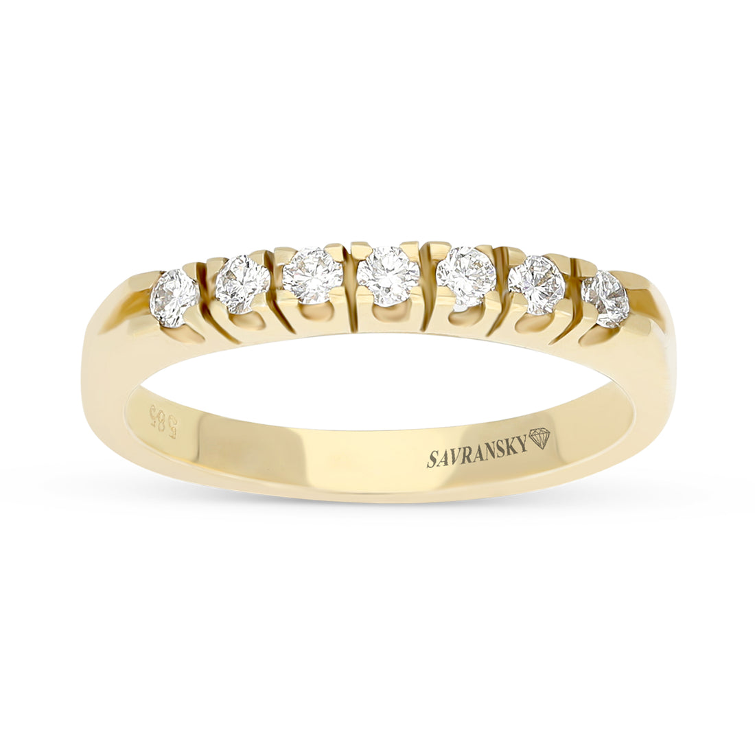 Yellow Gold Half Eternity Diamond Ring