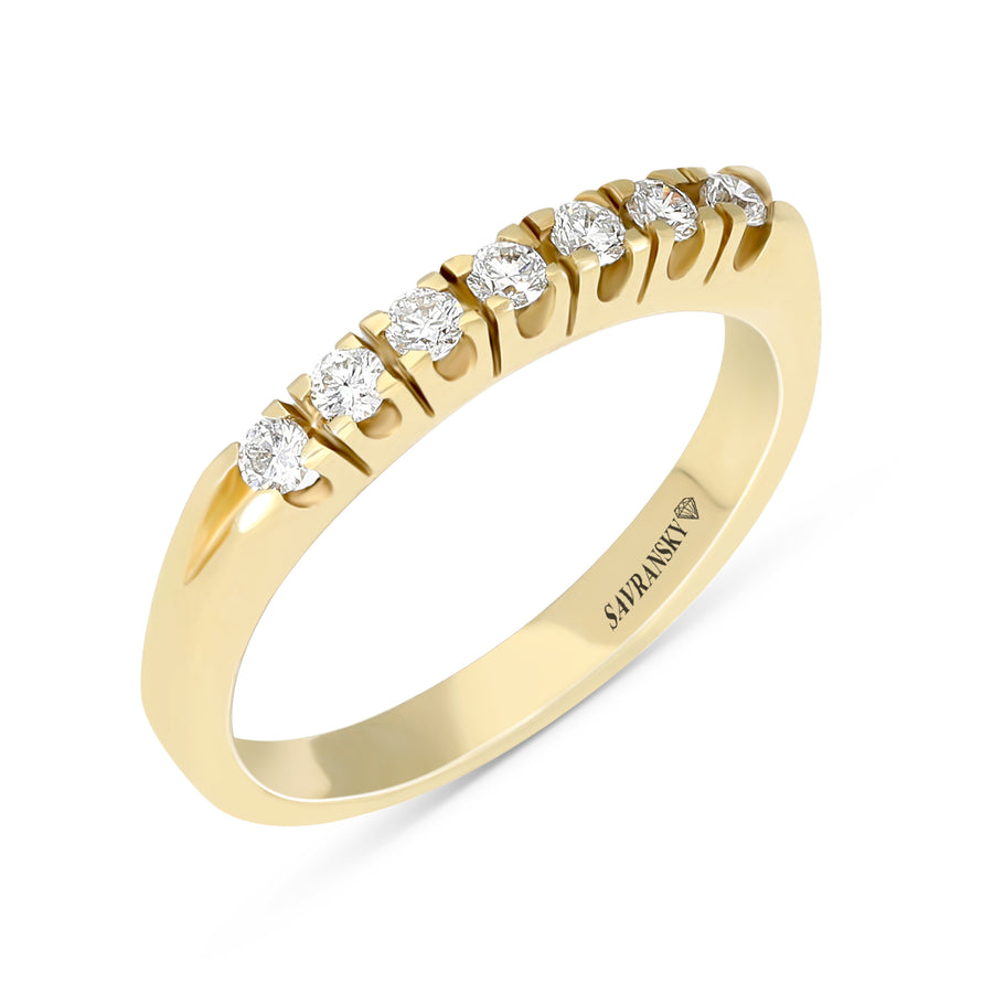 Yellow Gold Half Eternity Diamond Ring