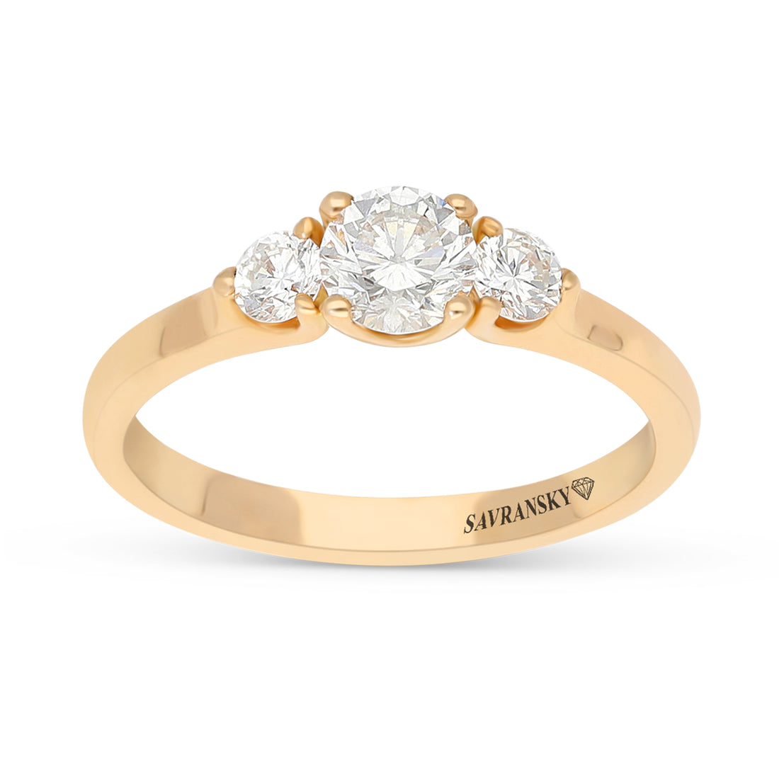 Rose Gold Three Stone Diamond Ring