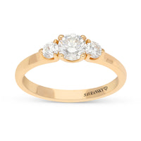 Rose Gold Three Stone Diamond Ring