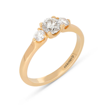 Rose Gold Three Stone Diamond Ring