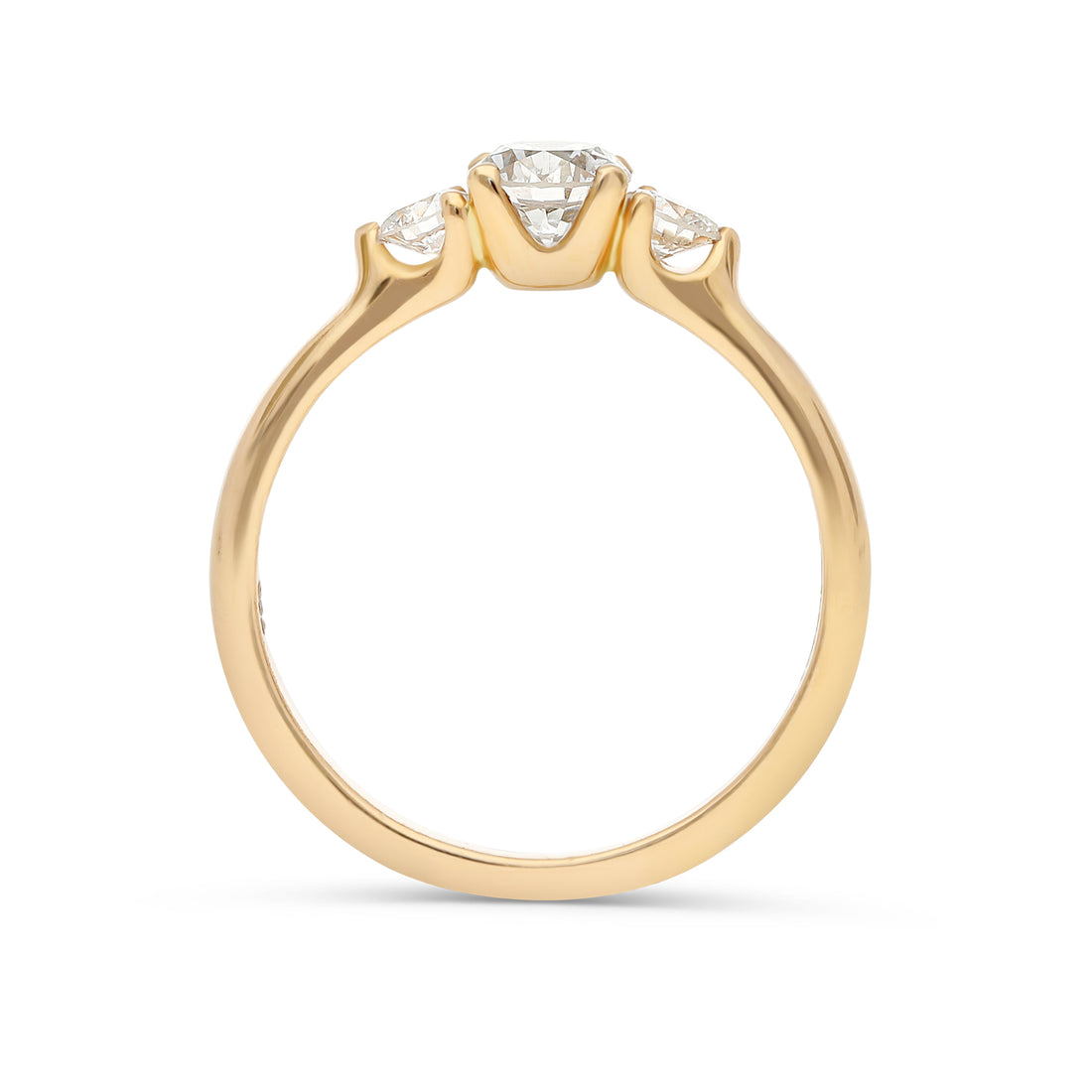 Rose Gold Three Stone Diamond Ring