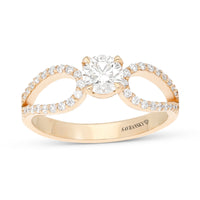 Infinity Rose Gold Round Brilliant Diamond Solitaire Engagement Ring