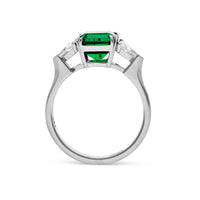 Green Squared Emerald Trillion Birthstone Ring