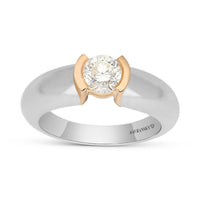 Half Bezel Solitaire Engagement Ring