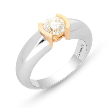 Half Bezel Solitaire Engagement Ring