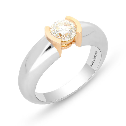 Half Bezel Solitaire Engagement Ring