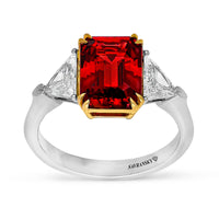 Emerald Cut Red Spinel Ring - 4.2 Carat