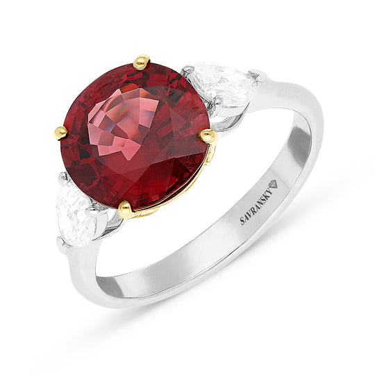 Red Spinel Three Stone Gemstone Engagement Ring - 4.25 Carat