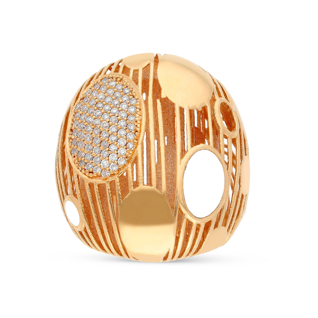 Rose Gold Abstract Polka Dot Dome Ring