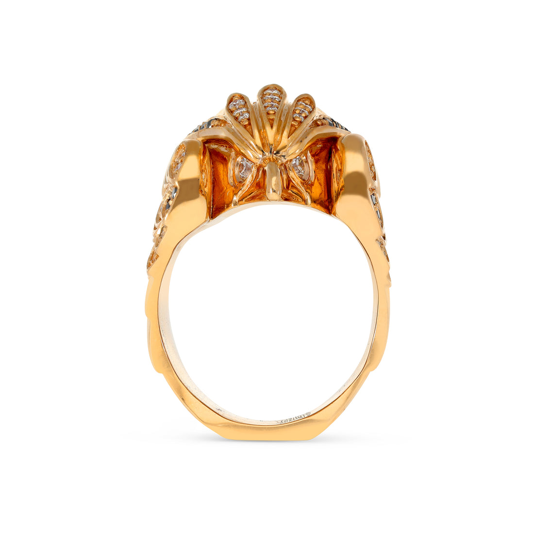Unique Black Diamond Eagle Ring in 18K Rose Gold