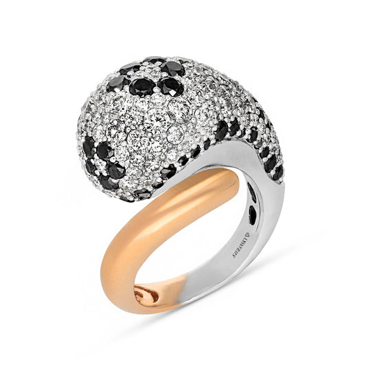 White & Black Diamond Cocktail Ring