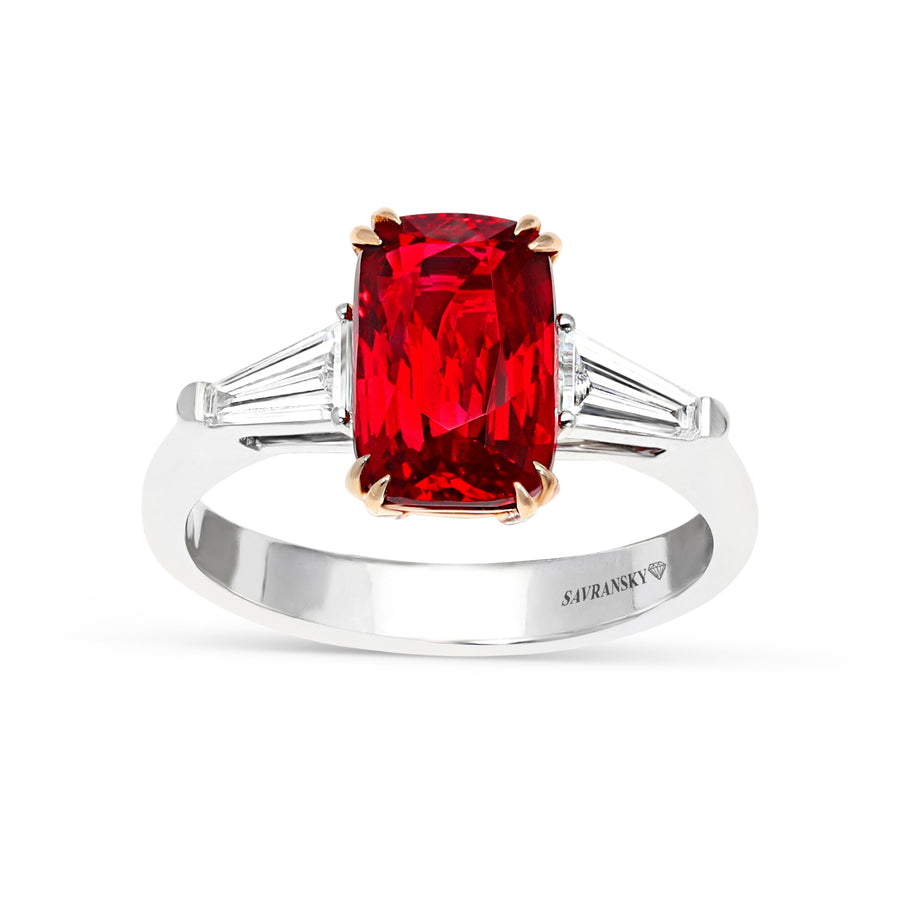 Elongated Red Spinel Ring - 3.65 Carat