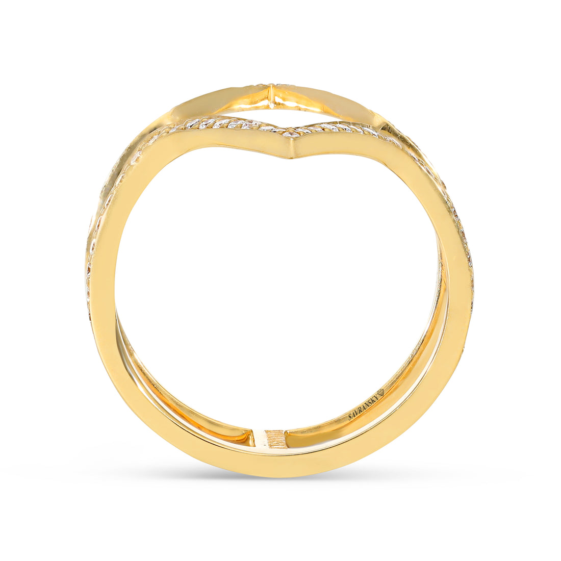 Yellow Gold Open Chevron Band Ring
