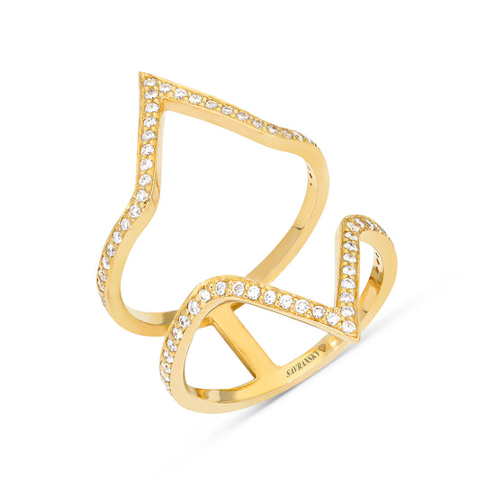 Yellow Gold Open Chevron Band Ring