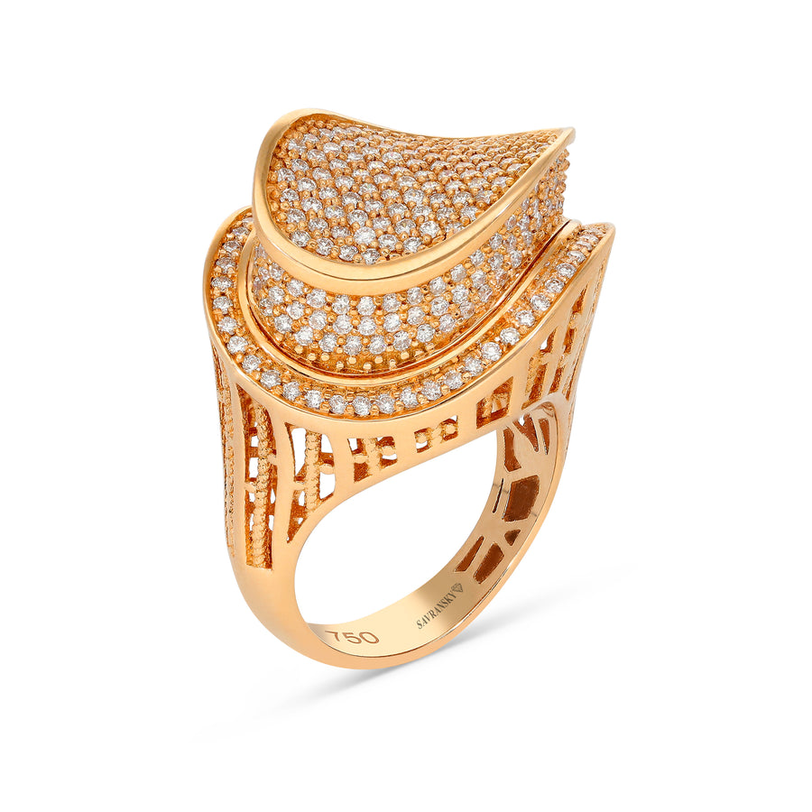 Rose Gold Assembled Pave Ring