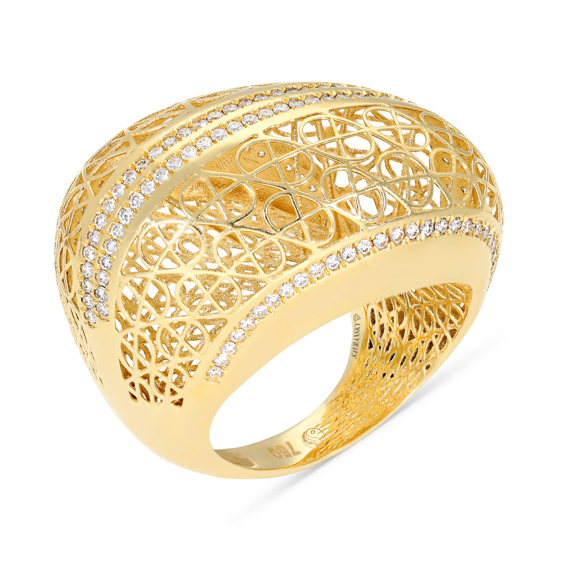 Yellow Gold Filigree Dome Ring