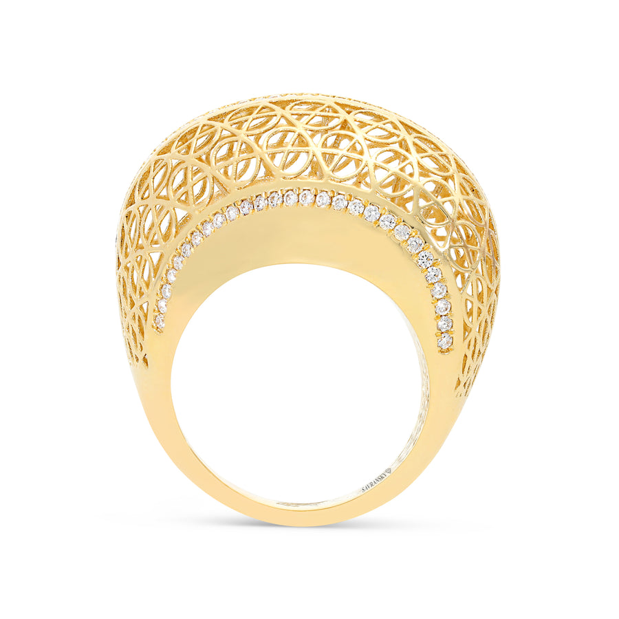 Yellow Gold Filigree Dome Ring