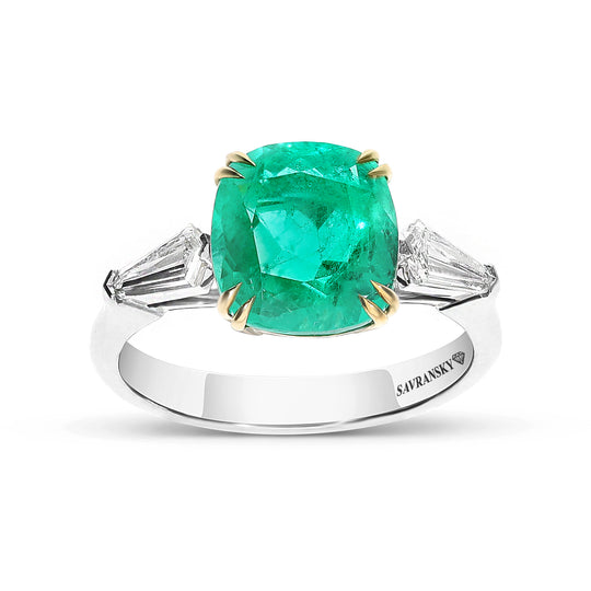Colombia Green Emerald Ring - 3.57 Carat