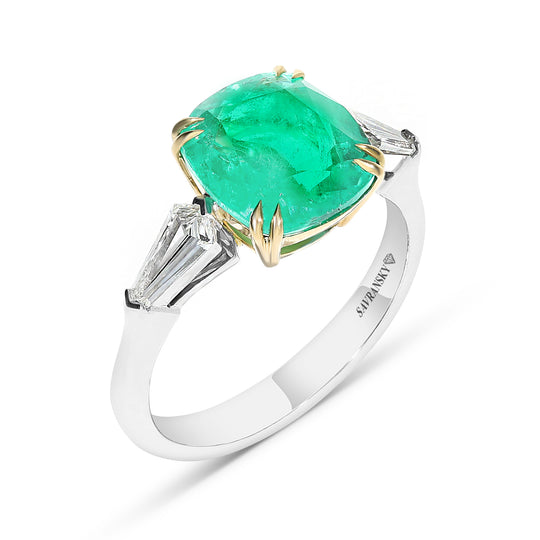 Colombia Green Emerald Ring - 3.57 Carat