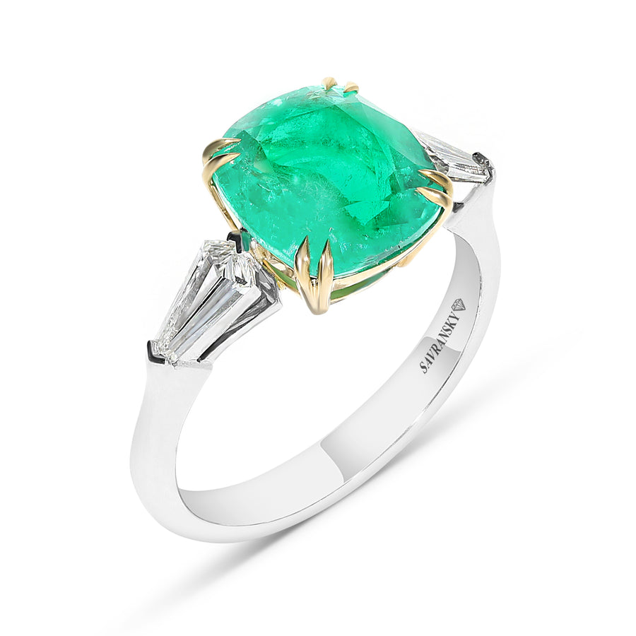 Colombia Green Emerald Ring - 3.57 Carat