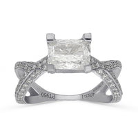Antique Style Elongated Cushion Cut Diamond Engagement Ring - 3 Carat