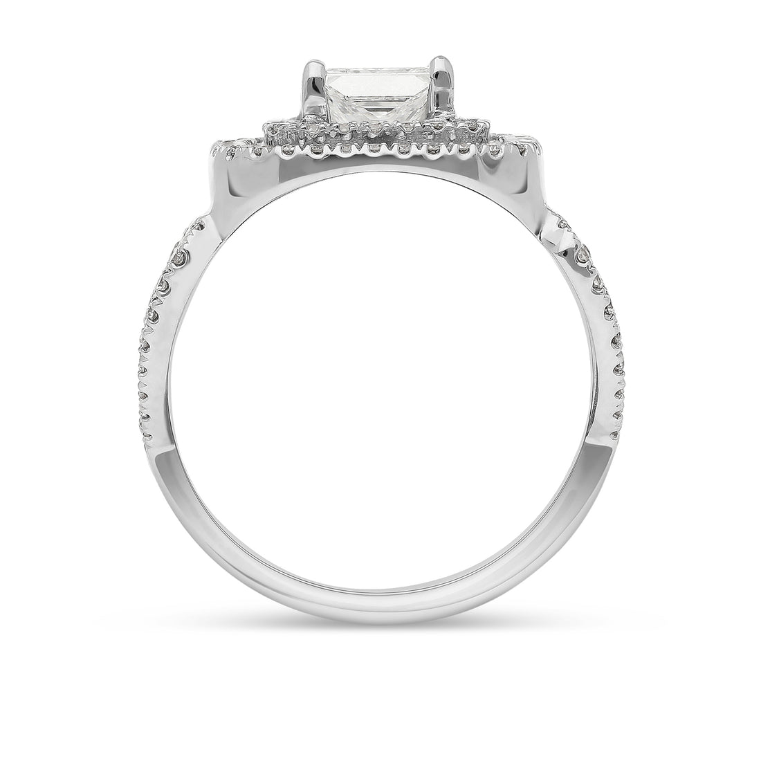 Diamond Frame Vintage-Style Engagement Ring