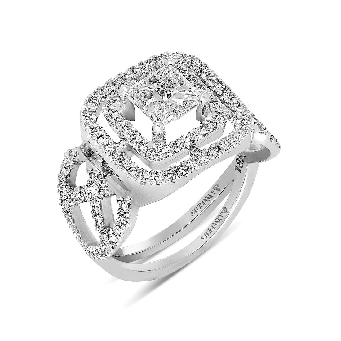 Diamond Frame Vintage-Style Engagement Ring