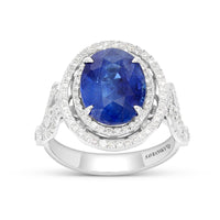 Vintage Style Blue Sapphire Ring - 6.5 Carat