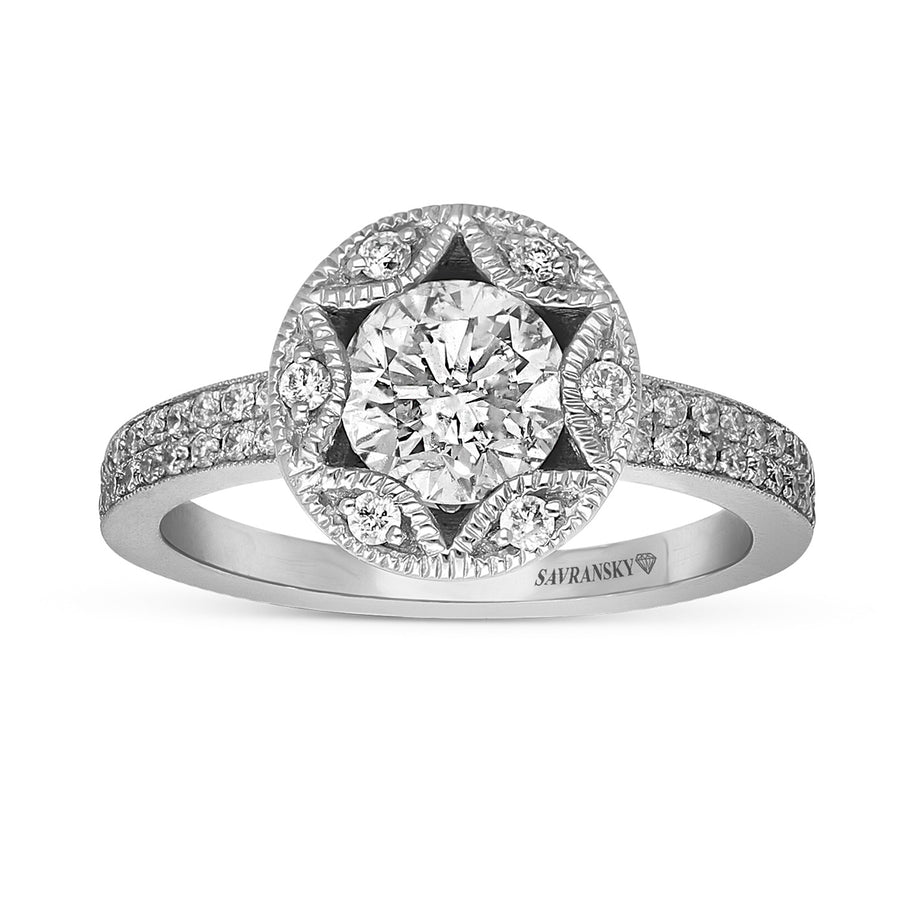 Star of David Diamond Engagement Ring