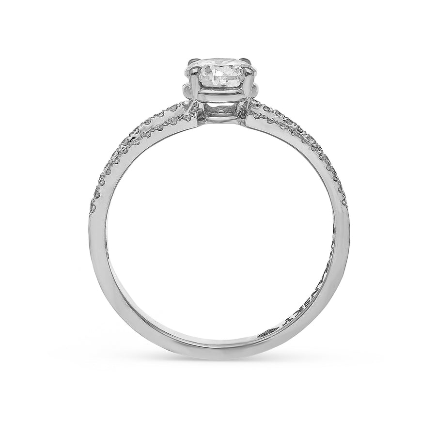 White Gold Split Shank Solitaire Diamond Engagement Ring