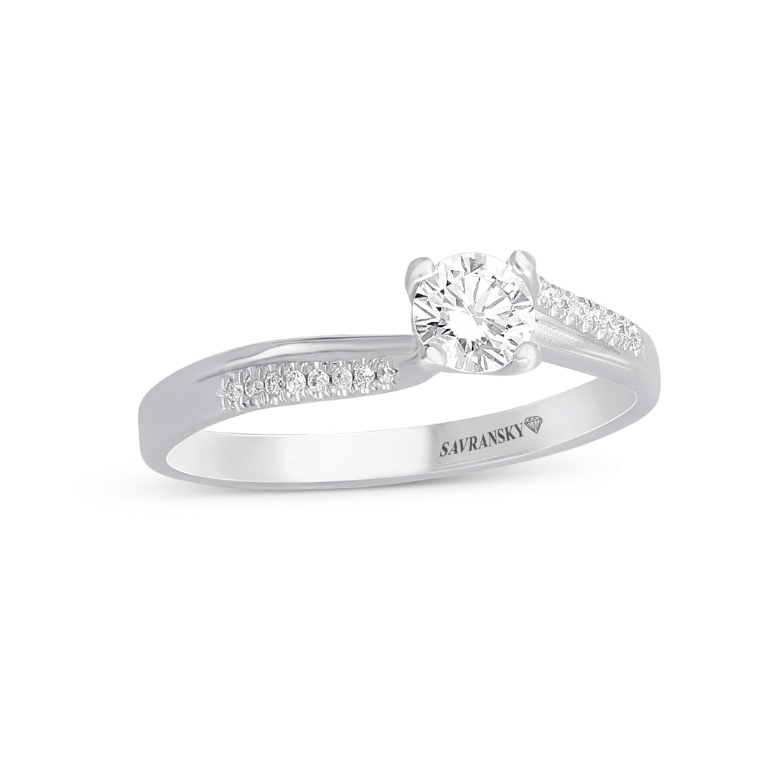 Twisted Solitaire Diamond Engagement Ring