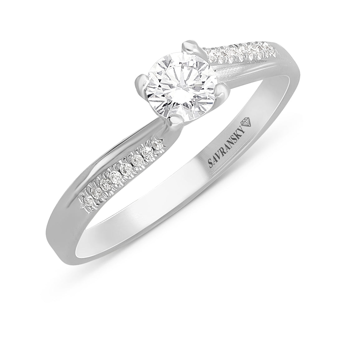 Twisted Solitaire Diamond Engagement Ring