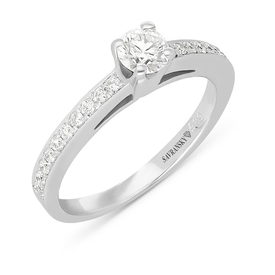 Classic Solitaire Four Prong Diamond Engagement Ring