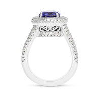 Oval Cut Tanzanite Halo Diamond Ring - 5.82 Carat