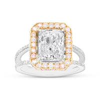 Radiant Cut Diamond Engagement Ring  - 4.11 Carat