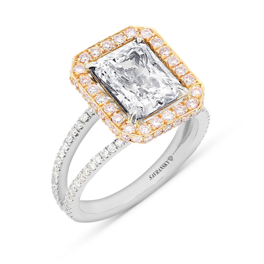 Radiant Cut Diamond Engagement Ring  - 4.11 Carat
