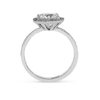 White Gold Halo Brilliant Cut Round Engagement Ring - 2.4 Carat