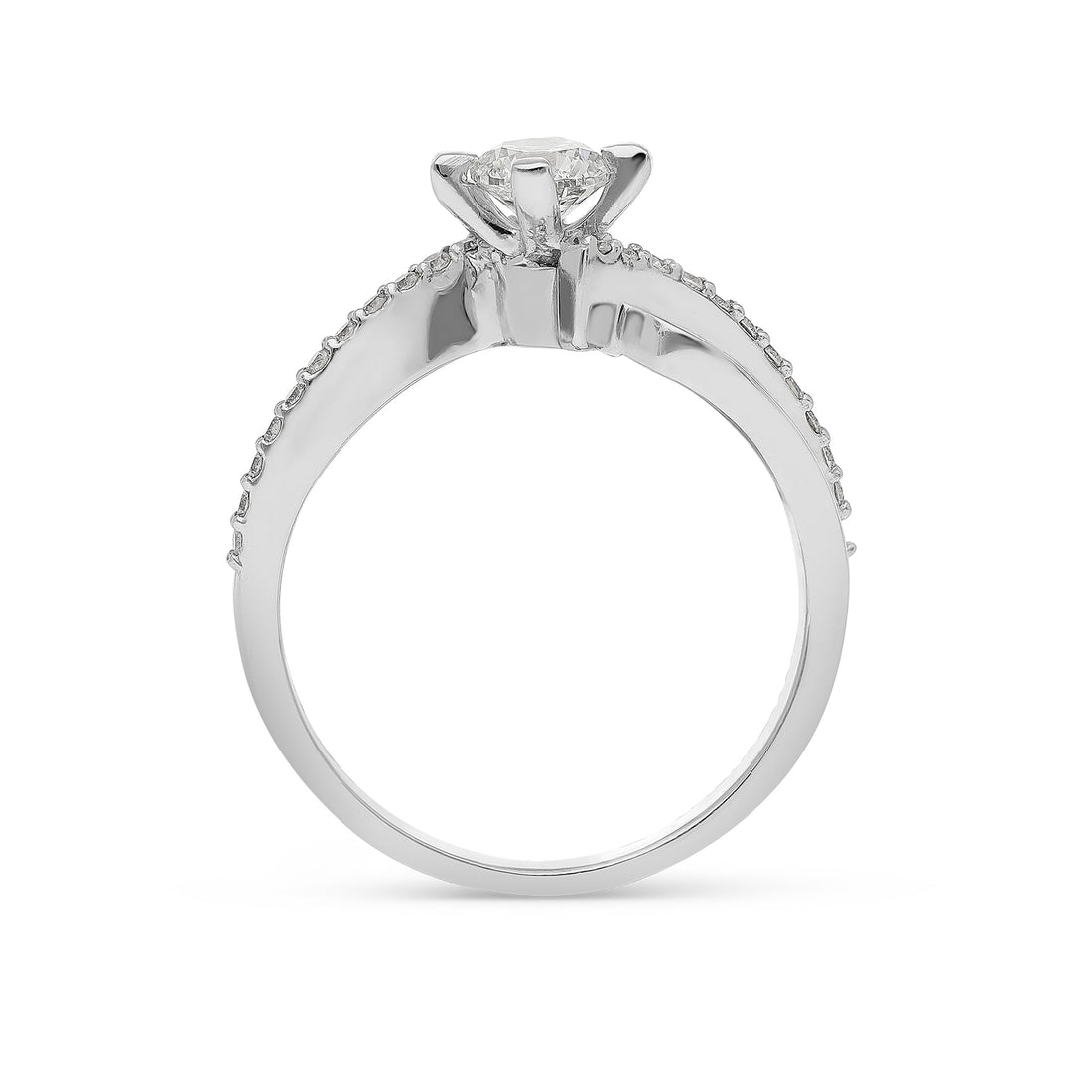 Infinity White Gold Brilliant Cut Diamond Solitaire Engagement Ring