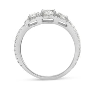 Three Stone Oval Cut Diamond Split Shank Engagement Ring