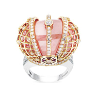 Royal Jubilee Cabochon Cut Rose Quartz Ring