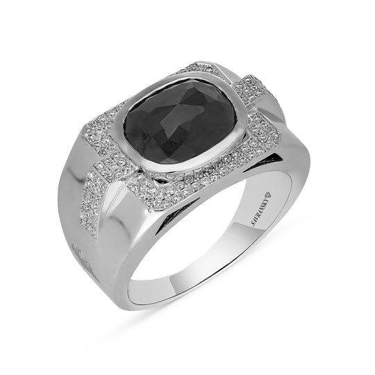 Black Diamond Men's Ring - 4.4 Carat