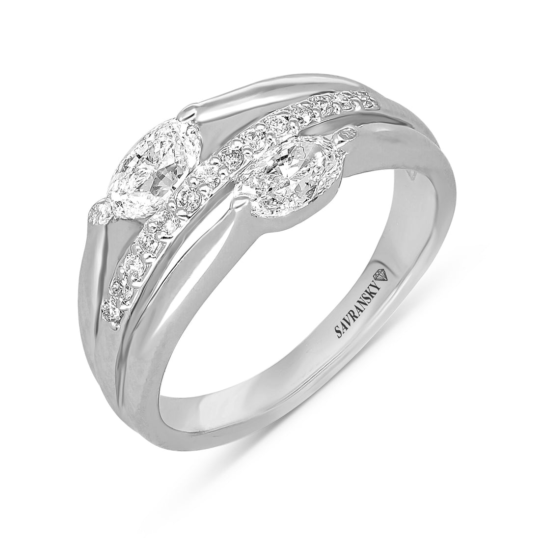 Platinum Trio Band Stacked Ring