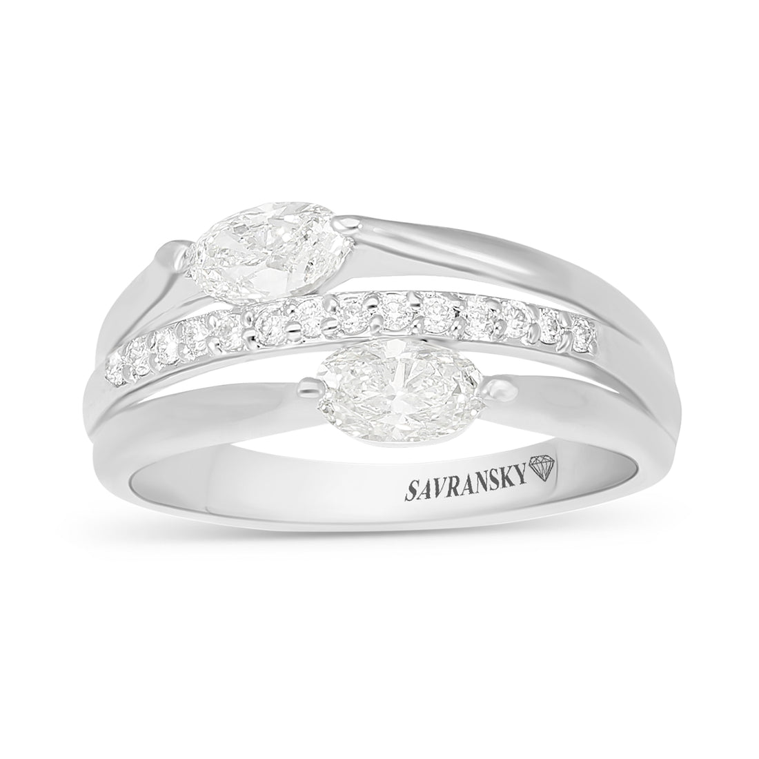 Platinum Trio Band Stacked Ring