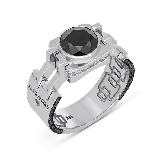 Black Diamond Men's Ring - 3.22 Carat
